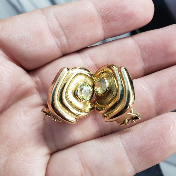 Rare 18kt Gold and Peridot Bruno Guidi Earrings - Picture 8 of 8